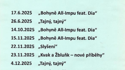 CYKLUS PŘEDSTAVENÍ PRO DĚTI A DOSPĚLÉ 2025